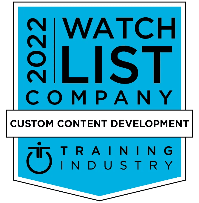 Tesseract Learning recognized as Watchlist Company For Custom Content Development 2022 from The Training Industry